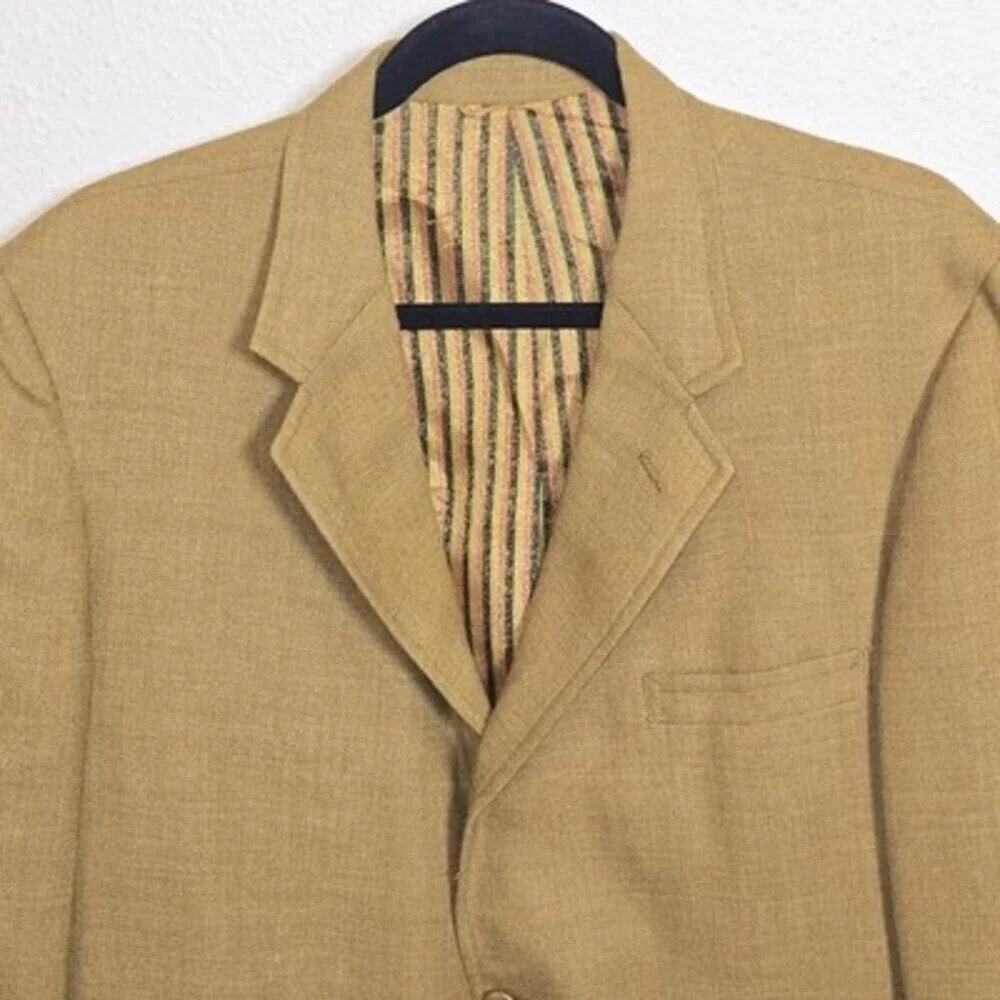 Vintage 1970s Cricketeer Linen Sport Coat Union Made Blazer Men’s 42R